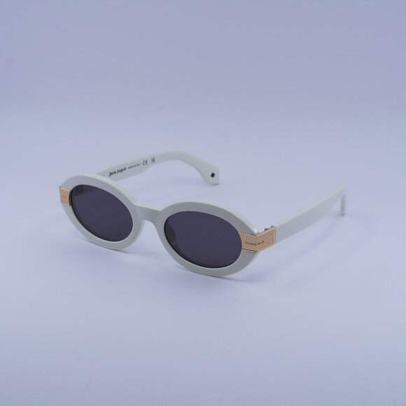 Palm Angels PERI094 HARMONY 0107 Sunglasses White Oval Frame, Grey Lenses main image 9